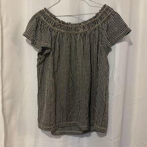 Max Studio black and white checkered blouse size Large